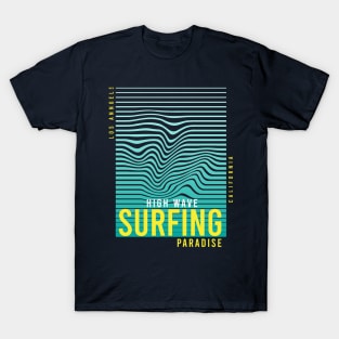 High wave Surfing California Los Angeles T-Shirt